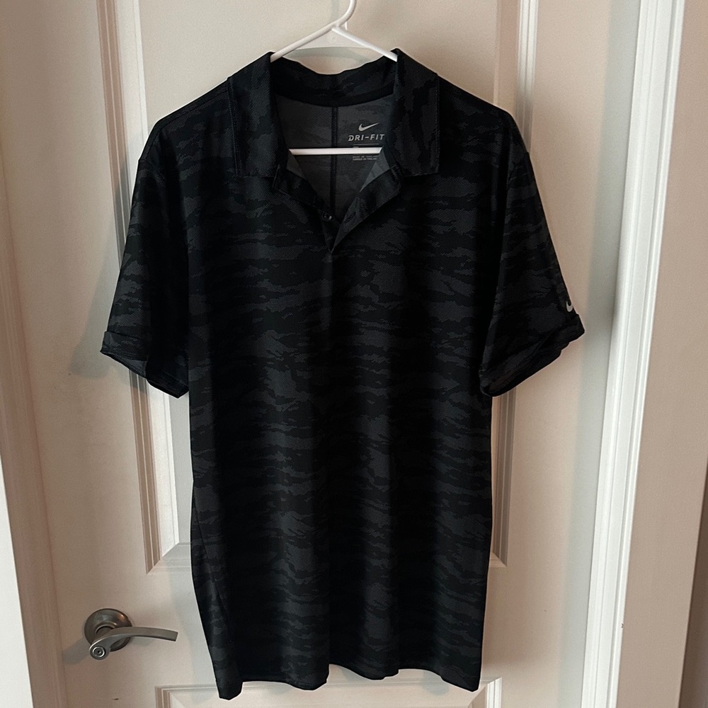 Nike Men's Black Camo Polo Shirt